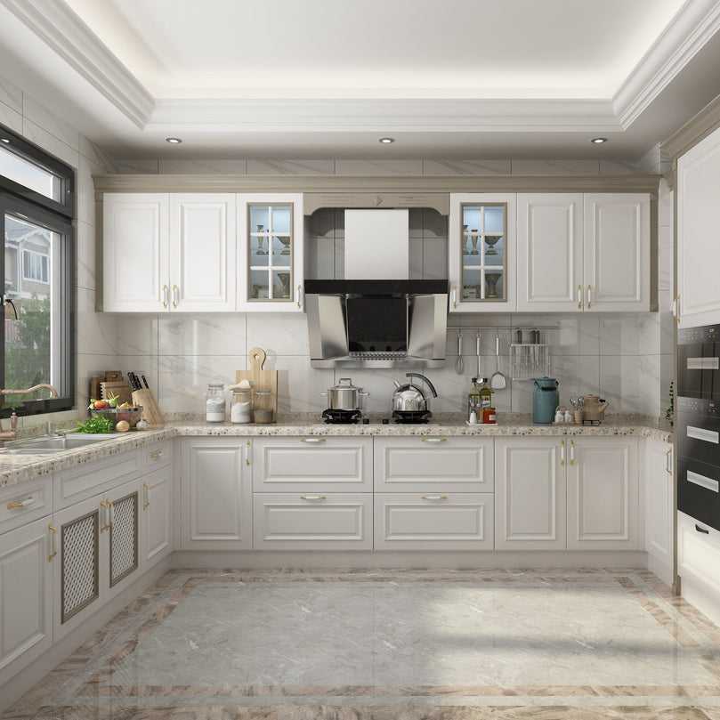 American Classic Design Customized Solid Wood Shaker Style Modular Kitchen Furniture Design2024