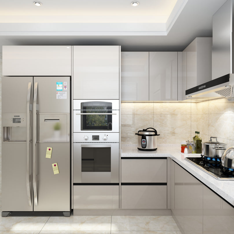 Luxury High Gloss Modern Design White Lacquer Kitchen Cabinets