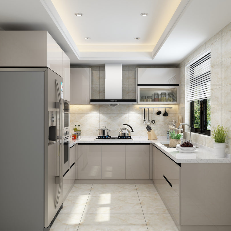 Luxury High Gloss Modern Design White Lacquer Kitchen Cabinets