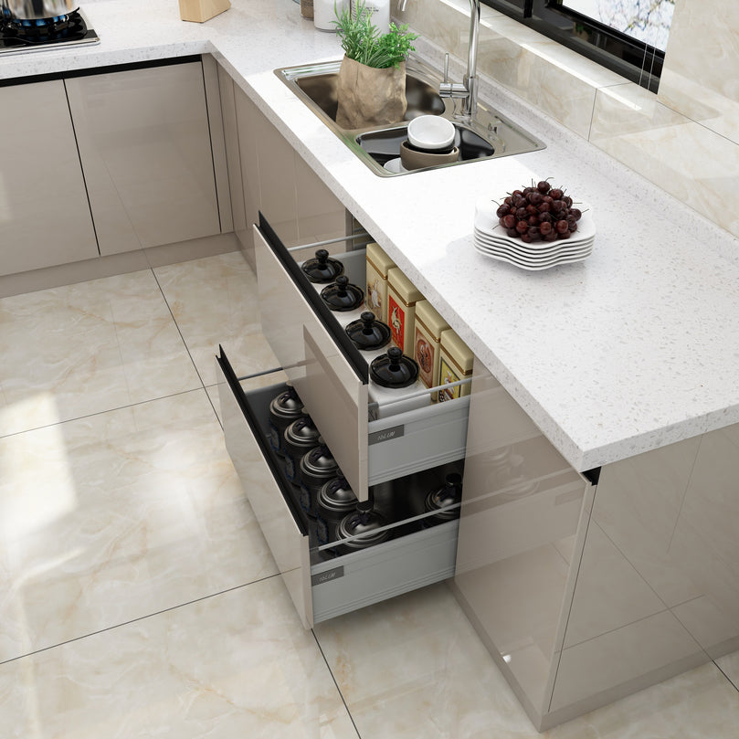 Luxury High Gloss Modern Design White Lacquer Kitchen Cabinets