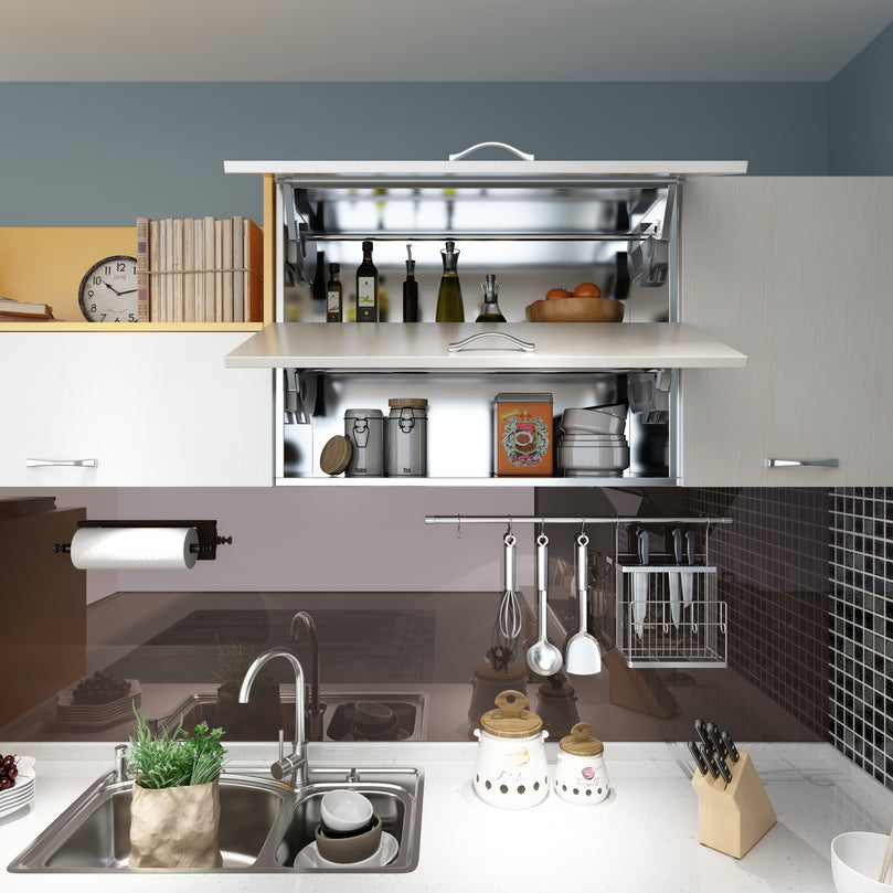 DIY Customized white Glossy Kitchen Cabinets and Laminated Modern Custom Kitchen Cabinet