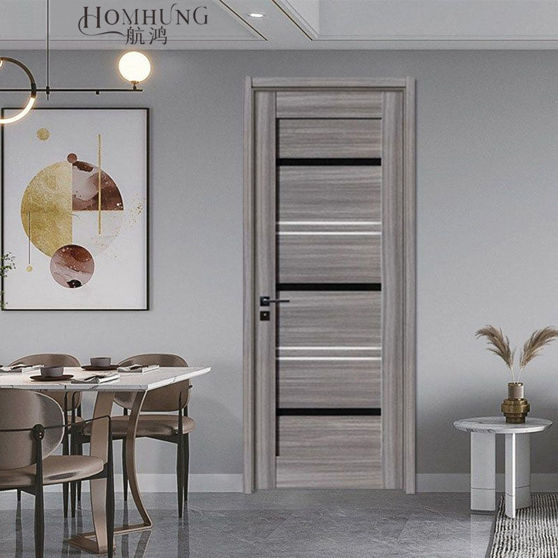 Composite Interior Wooden room Glass Door