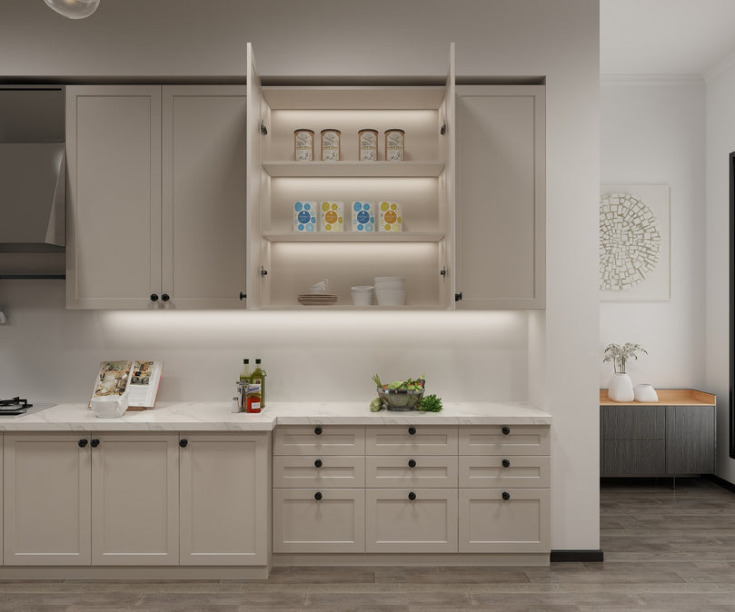 American Classic Design Customized Solid Wood Shaker Style Modular Kitchen Furniture Design2024