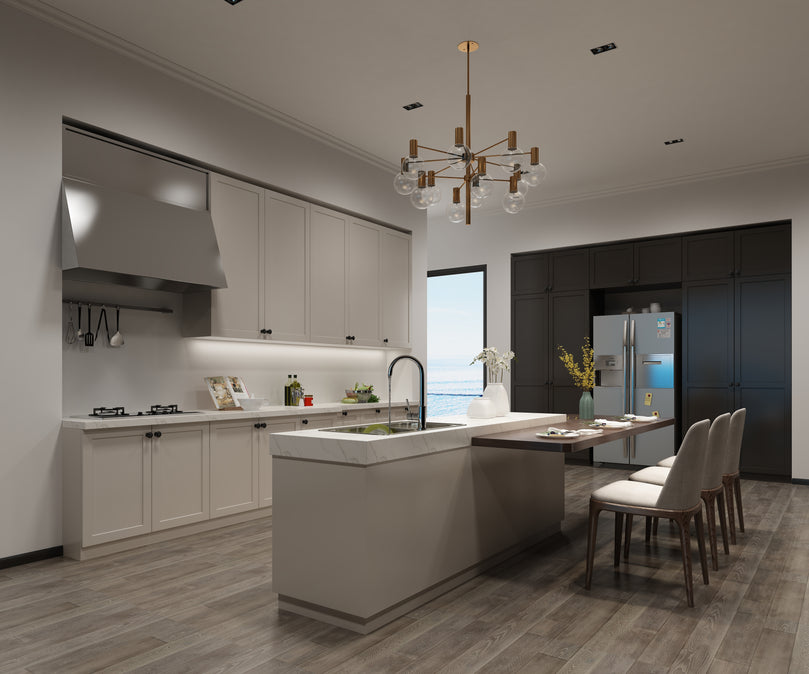 Custom North American Simple Design Classic High Quality Solid Wood Modern White Shaker Kitchen Cabinets