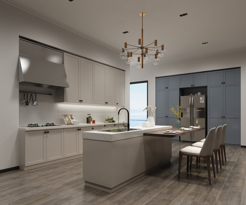 Custom North American Simple Design Classic High Quality Solid Wood Modern White Shaker Kitchen Cabinets