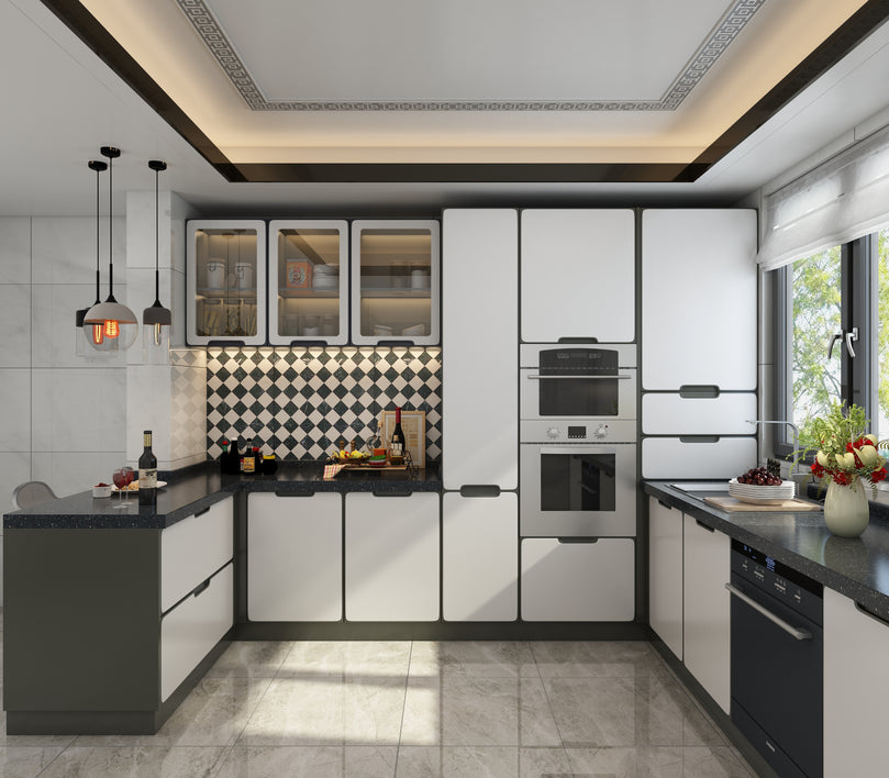 Europe Standard Cbmmart Solid Wood Professional High Gloss Cabinets Made in China MDF Lacquer Wooden Kitchen Furniture Cabinet