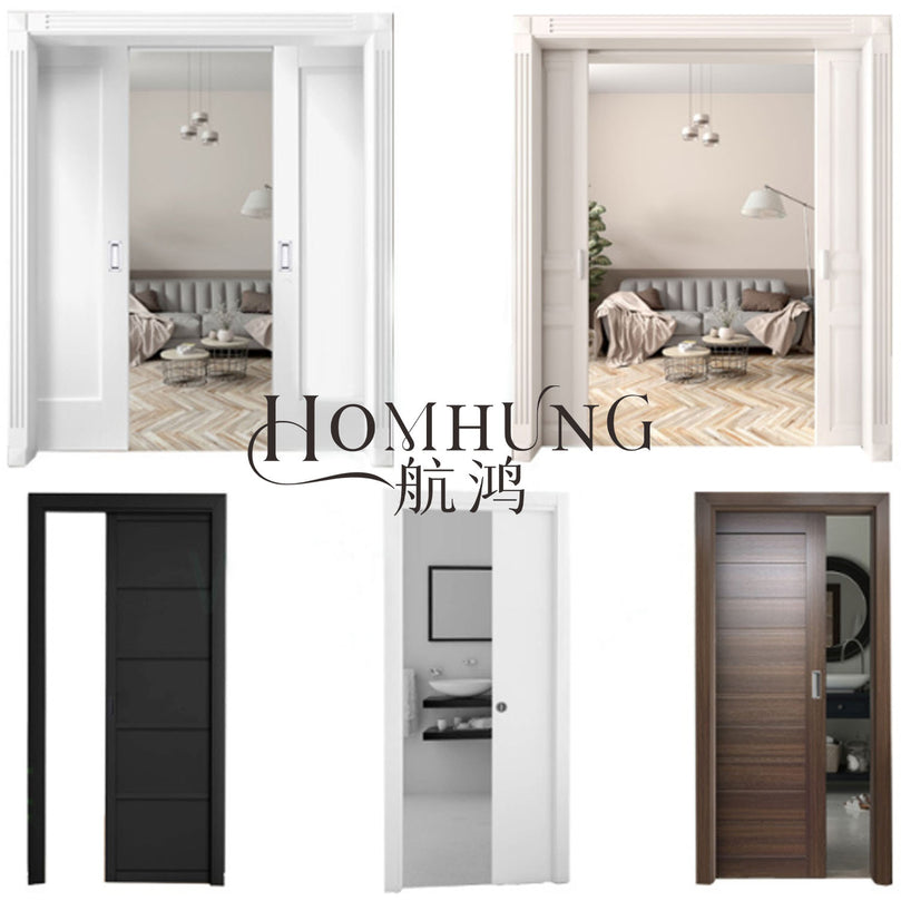 Composite Interior Wooden room Sliding Pocket Door