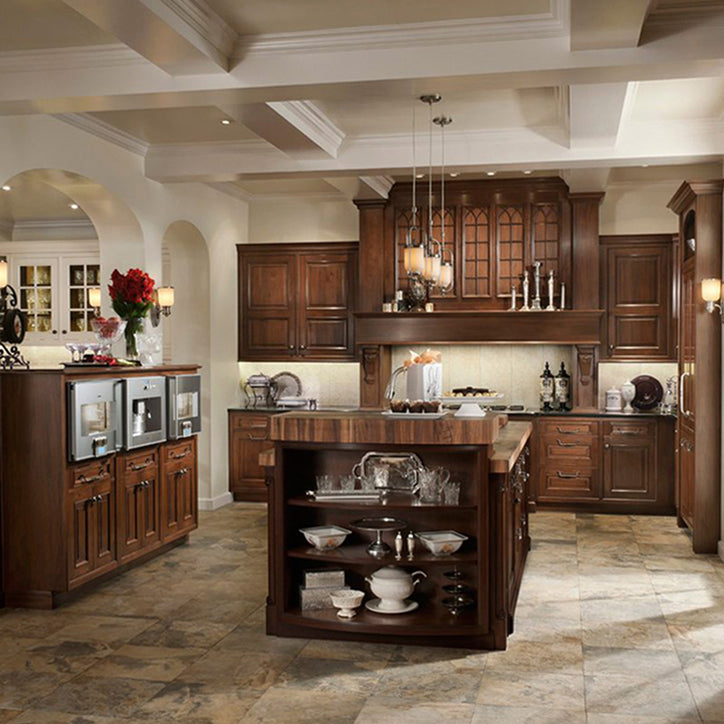 American Classic Design Customized Solid Wood Modular Kitchen Furniture Design