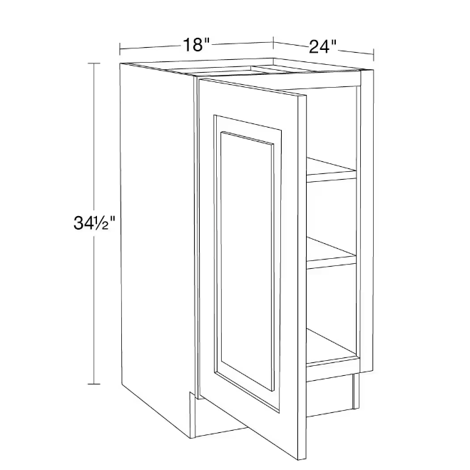 Single Door Kitchen Framed Base Cabinet 35cm Unit