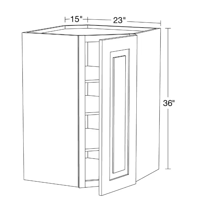 Single Door Kitchen Framed Corner Base Cabinet 90cm Unit
