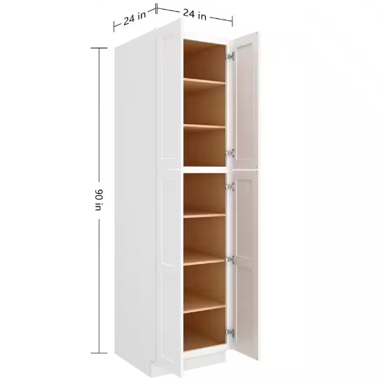 Double Doors Kitchen Framed Pantry Tall Cabinet 80 Cm Unit