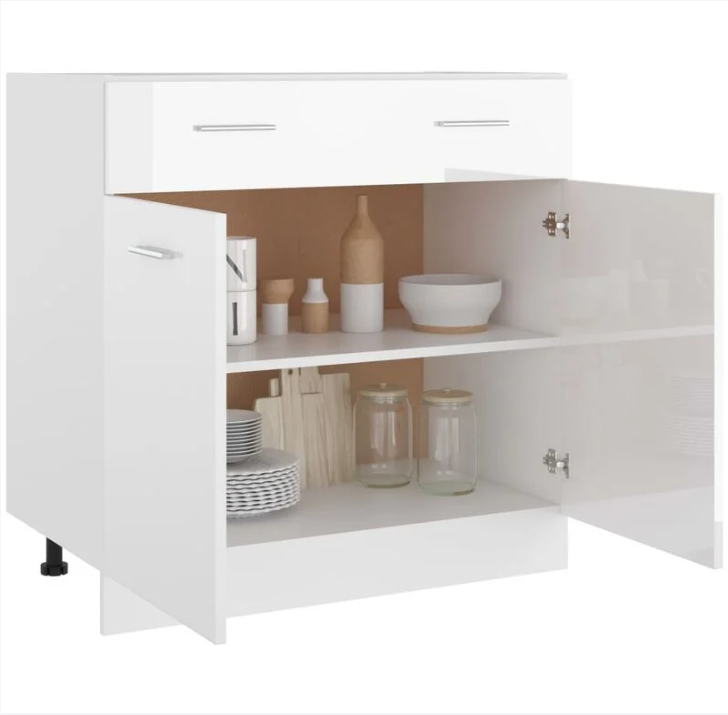 Different Size Two Doors Two Drawers Frameless Kitchen Base Cabinet 80cm Unit