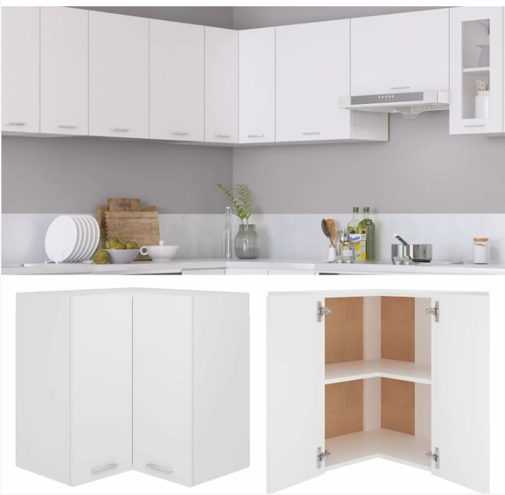 Different Size The Two Doors Frameless Kitchen Corner Wall Cabinet 100cm Units
