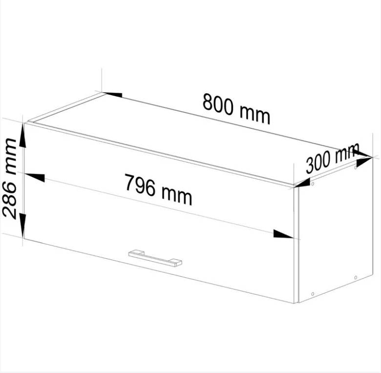 Different Color Double Doors Kitchen Top Wall Cabinet 80cm Unit