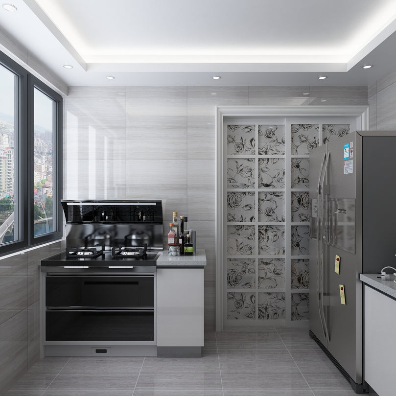 DIY Customized white Glossy Kitchen Cabinets and Laminated Modern Custom Kitchen Cabinet