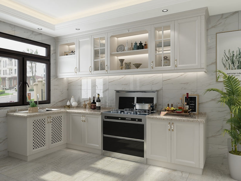 American Classic Design Customized Solid Wood Shaker Style Modular Kitchen Furniture Design2024