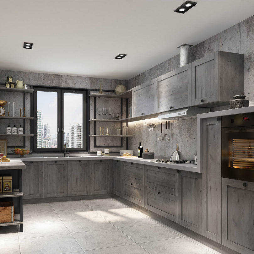 Europe Design Ready Made Solid Wood Modular Kitchen Cabinet for Shaker