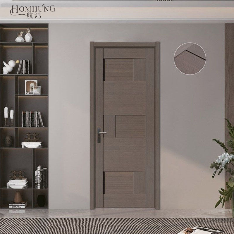 Composite Interior Wooden room Glass Door