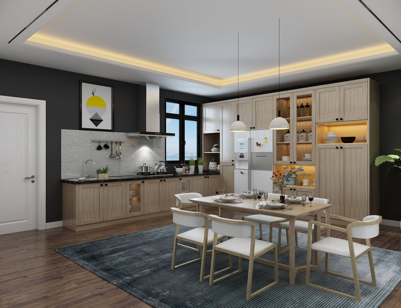 American Classic Design Customized Solid Wood Shaker Style lacquering Modular Kitchen Furniture Design