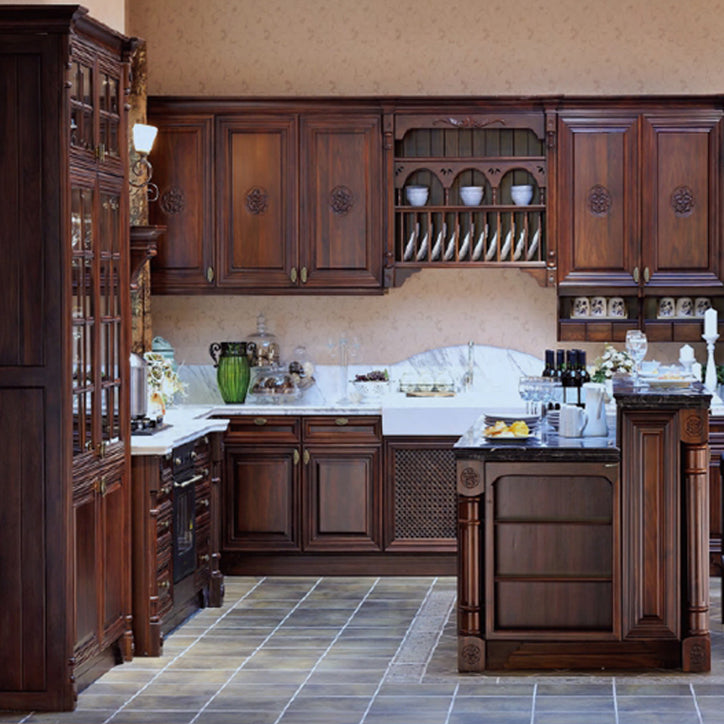 American Classic Design Customized Solid Wood Modular Kitchen Furniture Design