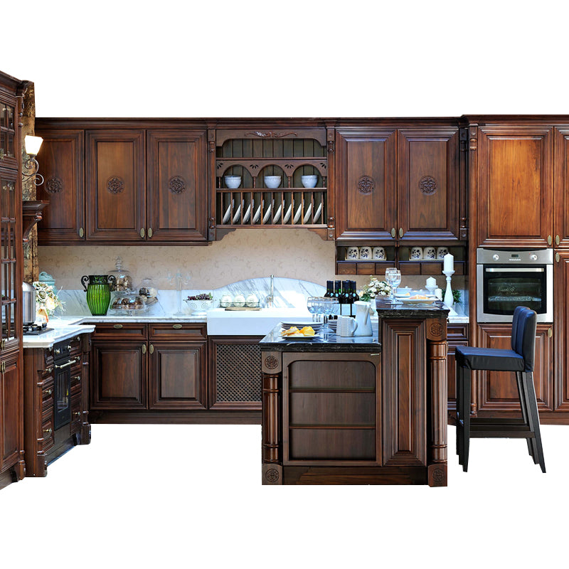 American Classic Design Customized Solid Wood Modular Kitchen Furniture Design