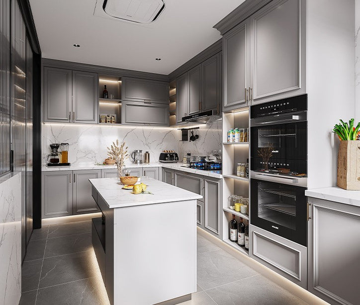 Classic Design Customized Solid Wood Shaker Style lacquering Modular Kitchen cabinets