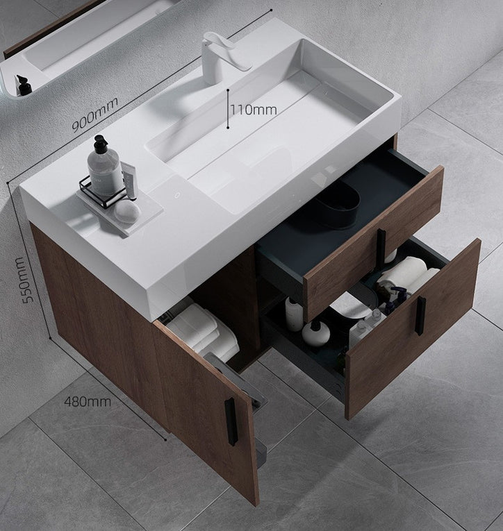 Bathroom cabinet with Artificial stone basin,Acrylic stone basin small-sized washbasin cabinet, combination bathroom, washbasin, hotel, homestay