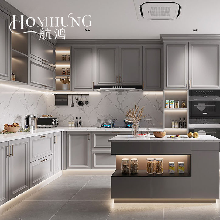 Classic Design Customized Solid Wood Shaker Style lacquering Modular Kitchen cabinets